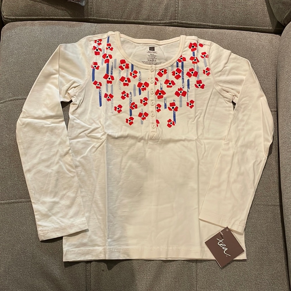 Tea Collection 8 cotton pattern shirt white red blue